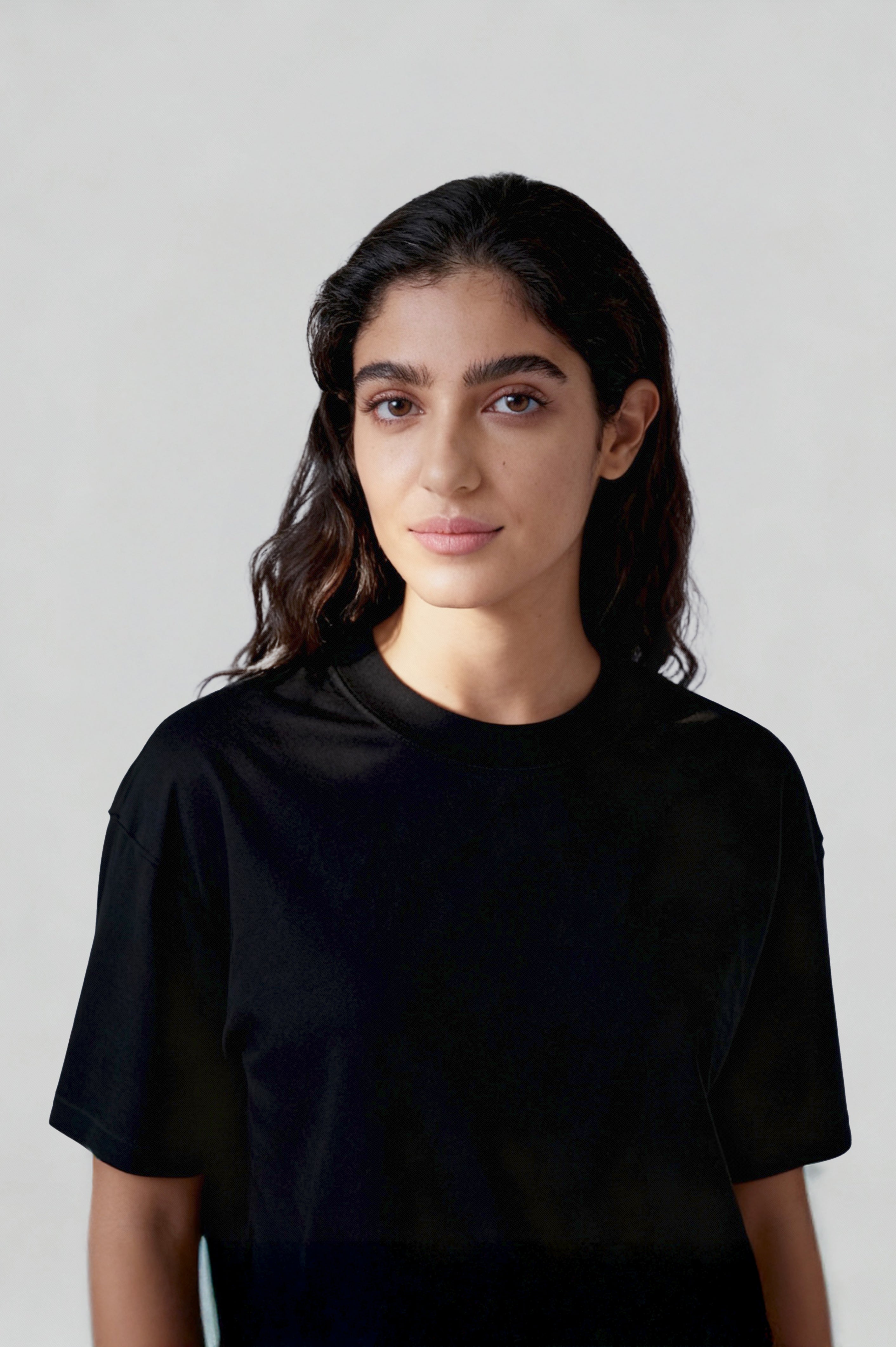 BLACK PLAIN OVERSIZED T-SHIRT