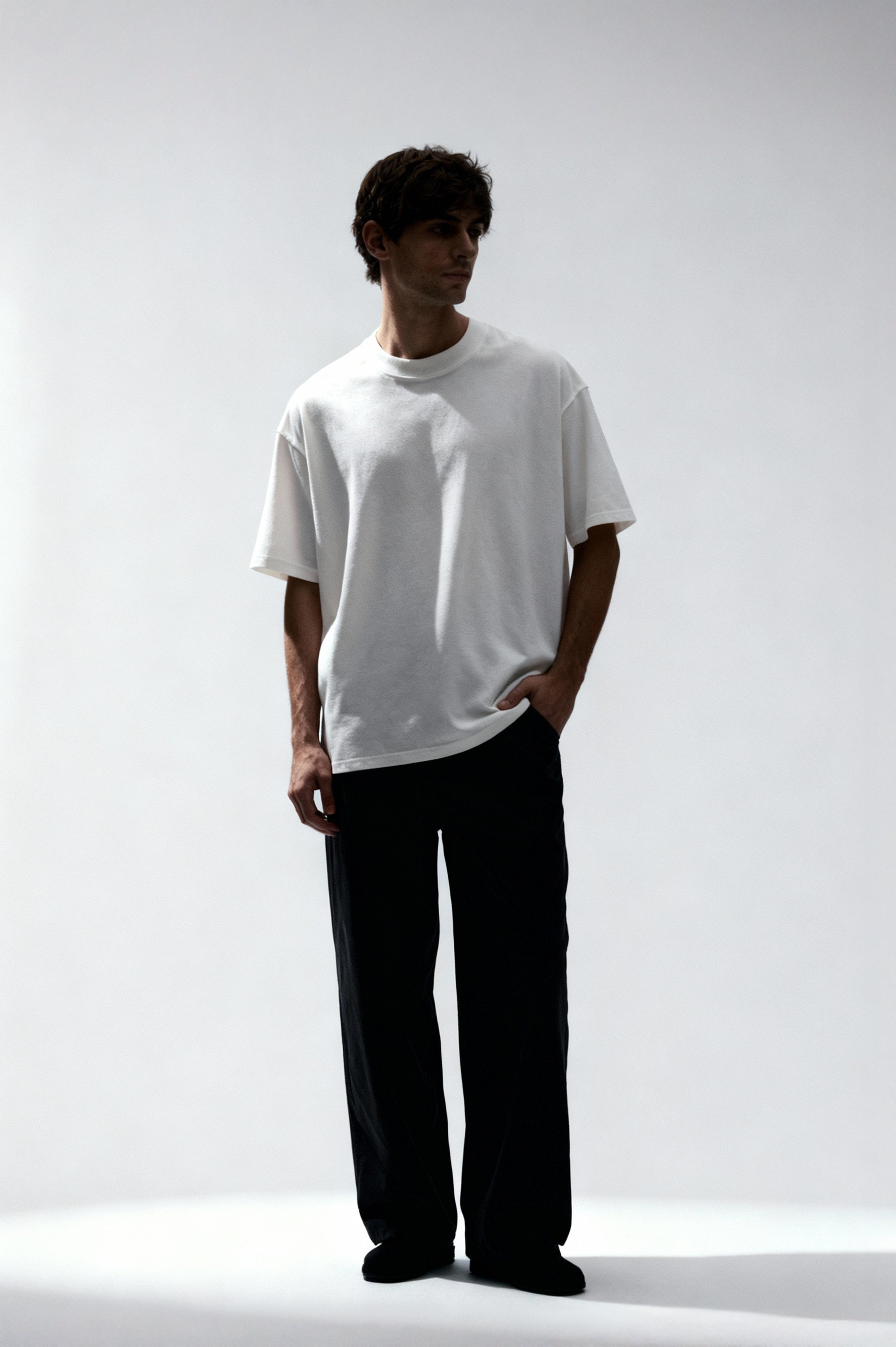WHITE PLAIN OVERSIZED T-SHIRT