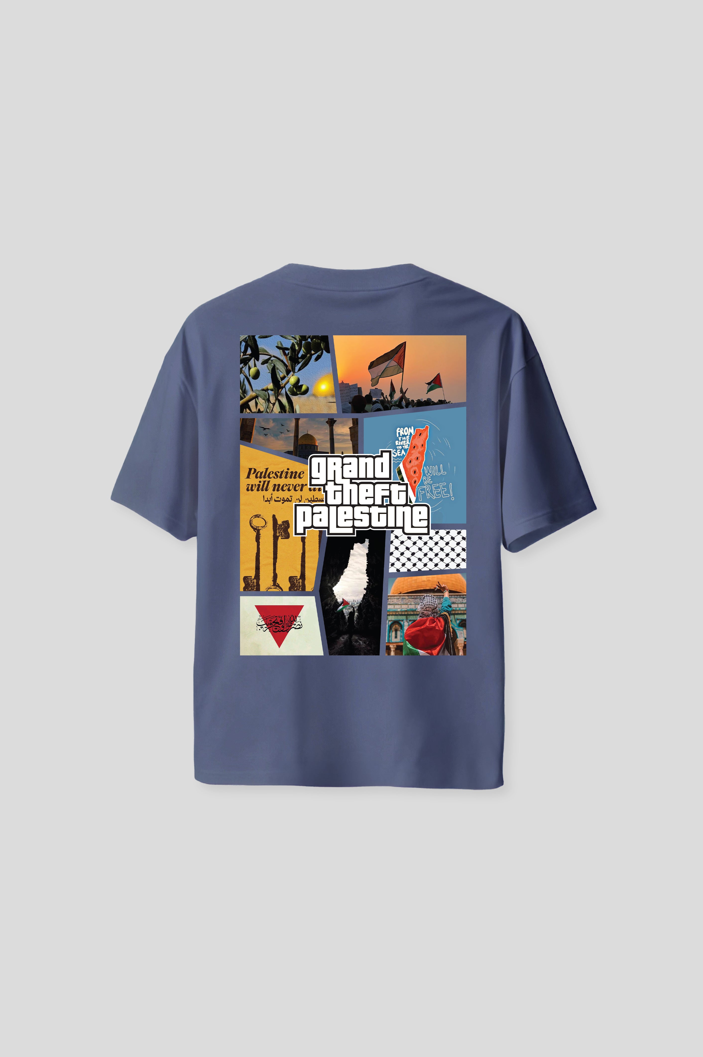 OVERSIZED PALESTINE GRAY T-SHIRT