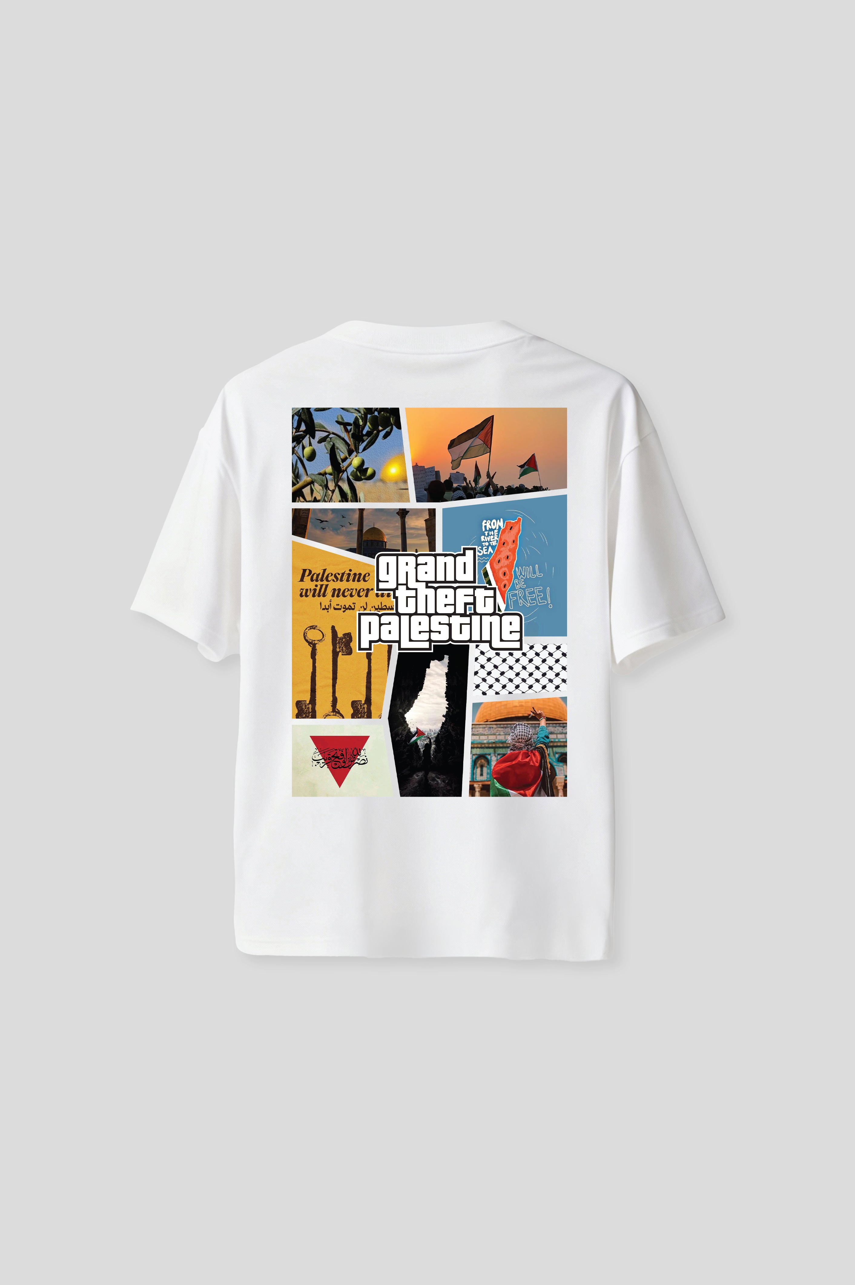 OVERSIZED PALESTINE WHITE T-SHIRT