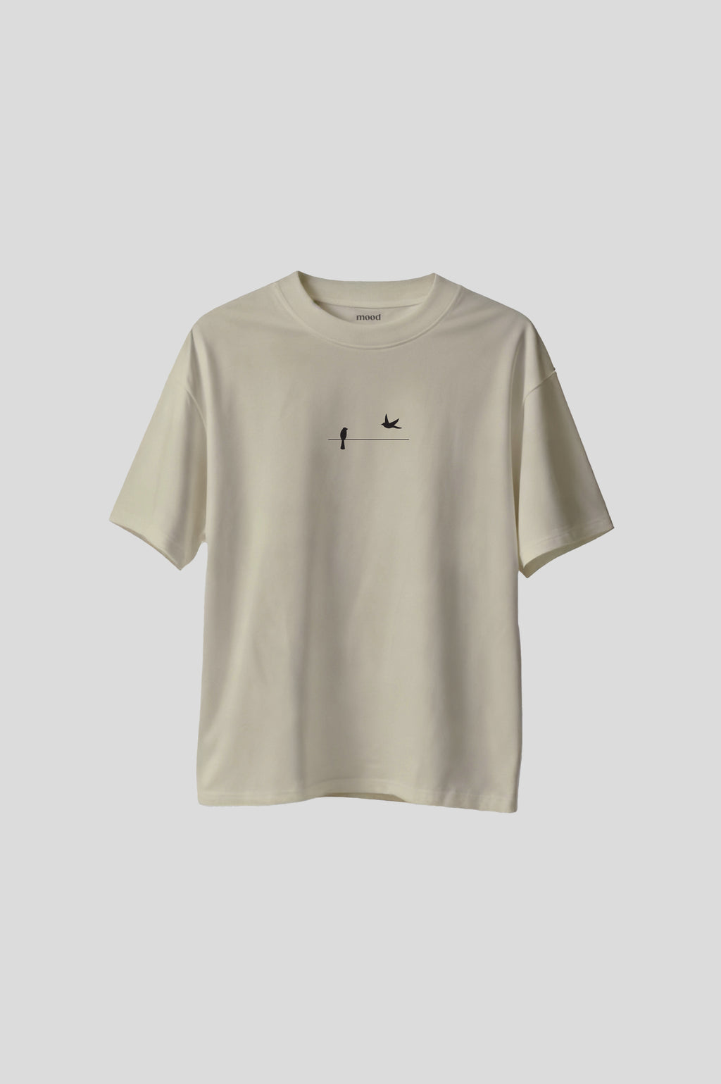OVERSIZED BIRDS BEIGE T-SHIRT