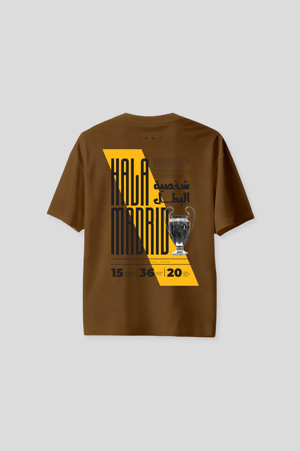 OVERSIZED REAL MADRID BROWN T-SHIRT